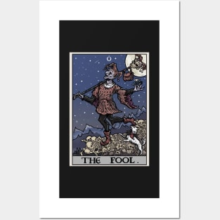 The Fool Tarot Card Gothic Halloween Creepy Clown Jester Goth Horror Posters and Art